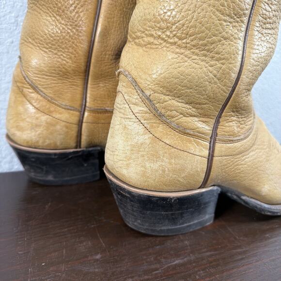 Olathe Western Cowboy Boots Men’s Size 7 C Tan Leather 4056 main image 9